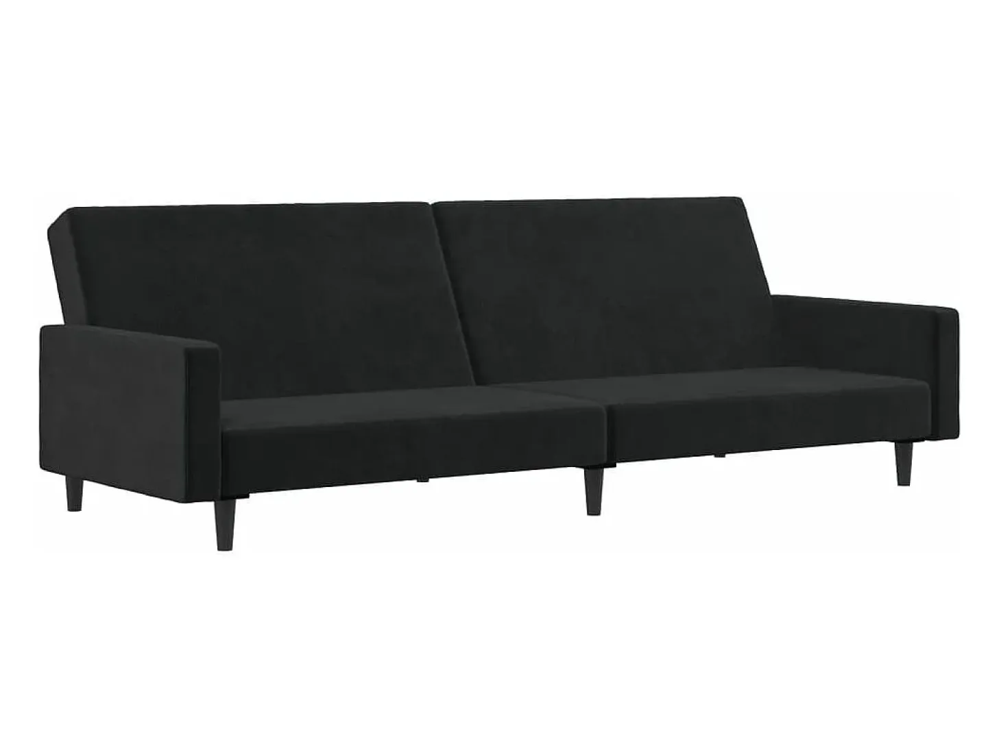 Sofá-cama de 2 lugares veludo preto PT306006