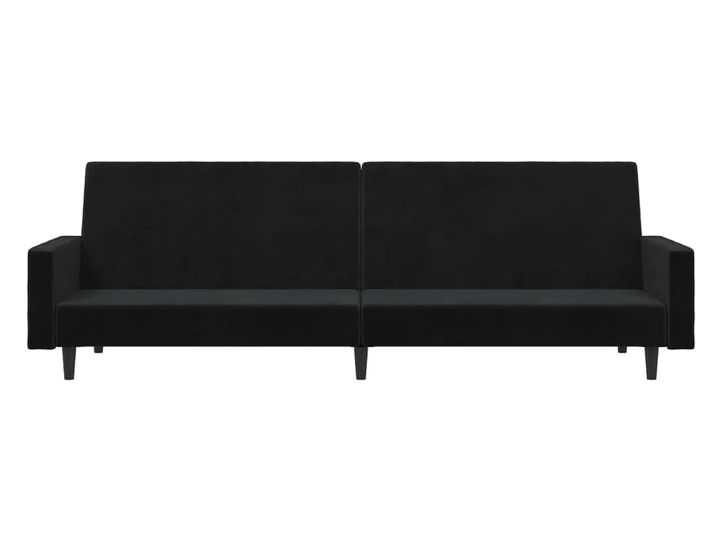 Sofá-cama de 2 lugares veludo preto PT306006