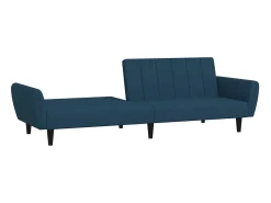 Sofá-cama de 2 lugares veludo azul