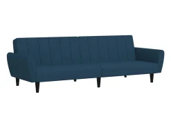 Sofá-cama de 2 lugares veludo azul