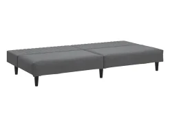 Sofá-cama de 2 lugares veludo cinzento-escuro