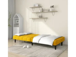 Sofá-cama de 2 lugares veludo amarelo PT269392