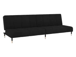 Sofá-cama de 2 lugares veludo preto PT804521