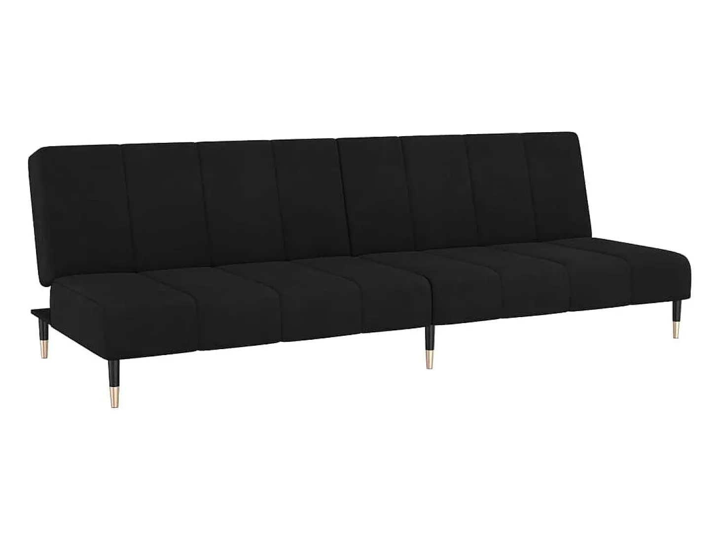 Sofá-cama de 2 lugares veludo preto PT804521
