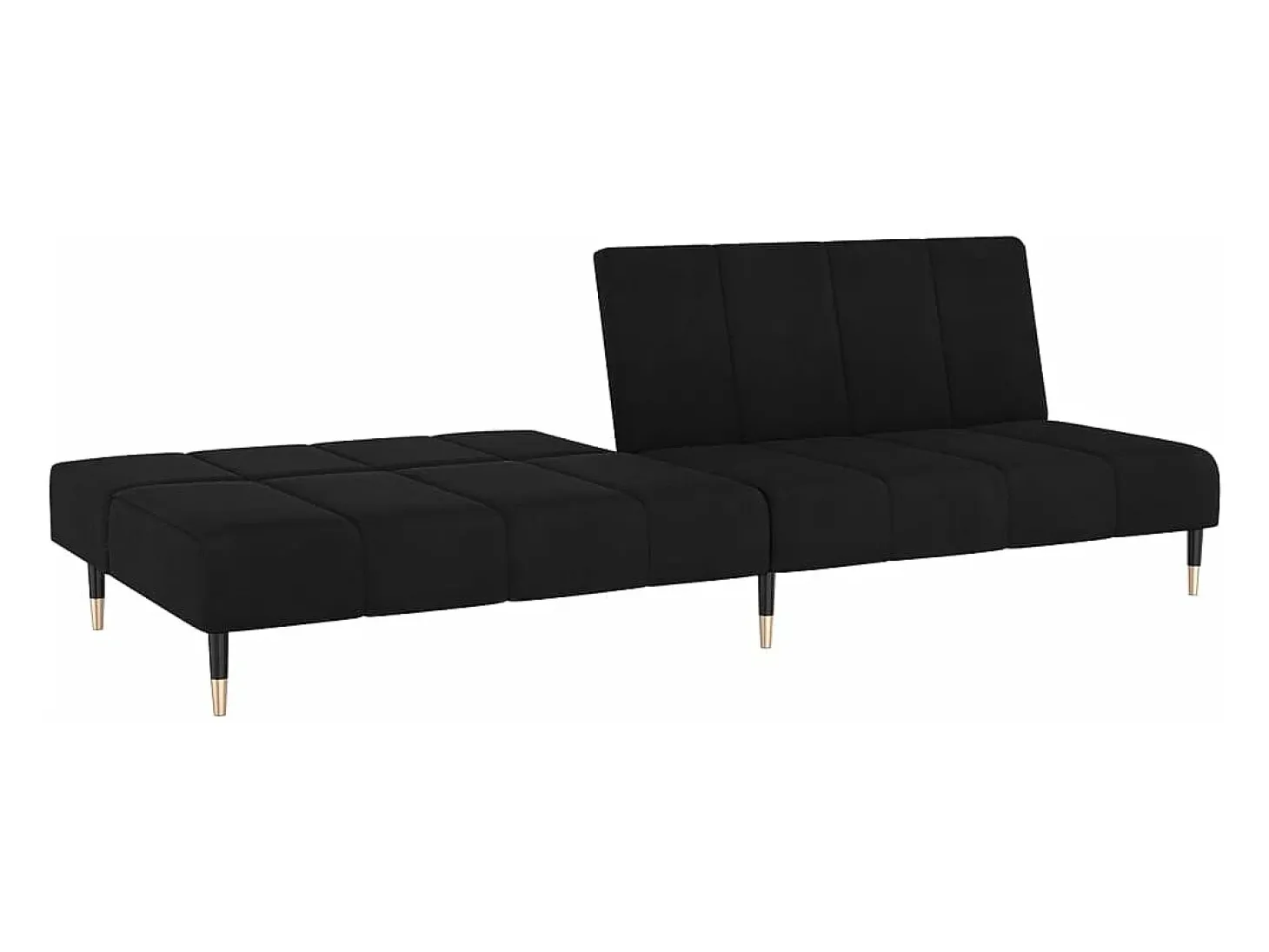 Sofá-cama de 2 lugares veludo preto PT804521