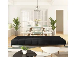 Sofá-cama de 2 lugares veludo preto PT804521
