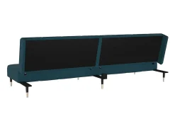 Sofá-cama de 2 lugares veludo azul