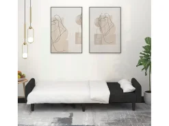 Sofá-cama de 2 lugares veludo preto PT895171