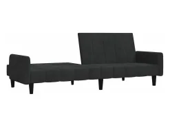 Sofá-cama de 2 lugares veludo preto PT895171