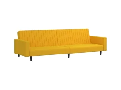 Sofá-cama de 2 lugares veludo amarelo PT159730