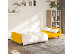 Sofá-cama de 2 lugares veludo amarelo PT159730