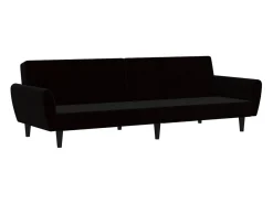 Sofá-cama de 2 lugares veludo preto PT371994