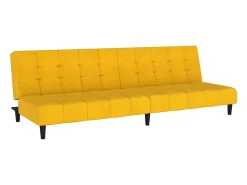 Sofá-cama de 2 lugares veludo amarelo PT621089