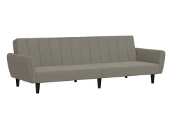 Sofá-cama de 2 lugares veludo cinzento-claro PT226566
