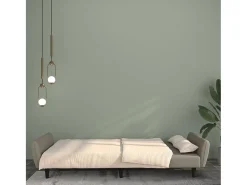 Sofá-cama de 2 lugares veludo cinzento-claro PT226566
