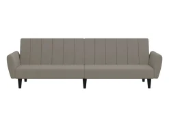 Sofá-cama de 2 lugares veludo cinzento-claro PT226566