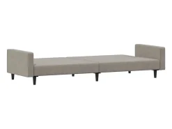 Sofá-cama de 2 lugares veludo cinzento-claro