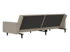 Sofá-cama de 2 lugares veludo cinzento-claro