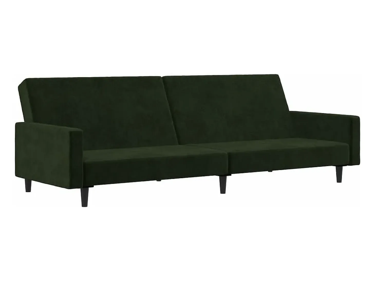 Sofá-cama de 2 lugares veludo verde-escuro PT629484