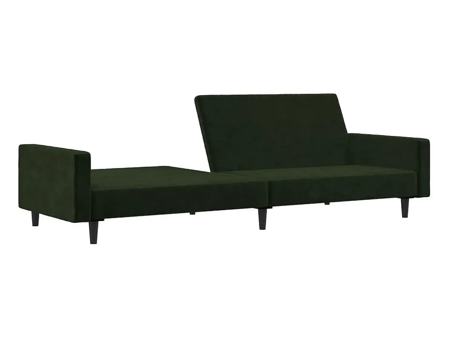 Sofá-cama de 2 lugares veludo verde-escuro PT629484