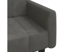 Sofá-cama de 2 lugares veludo cinzento-escuro