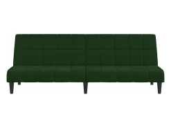 Sofá-cama de 2 lugares veludo verde-escuro PT169287