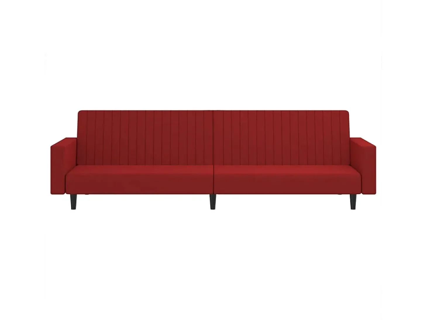 Sofá-cama de 2 lugares veludo vermelho tinto PT329052