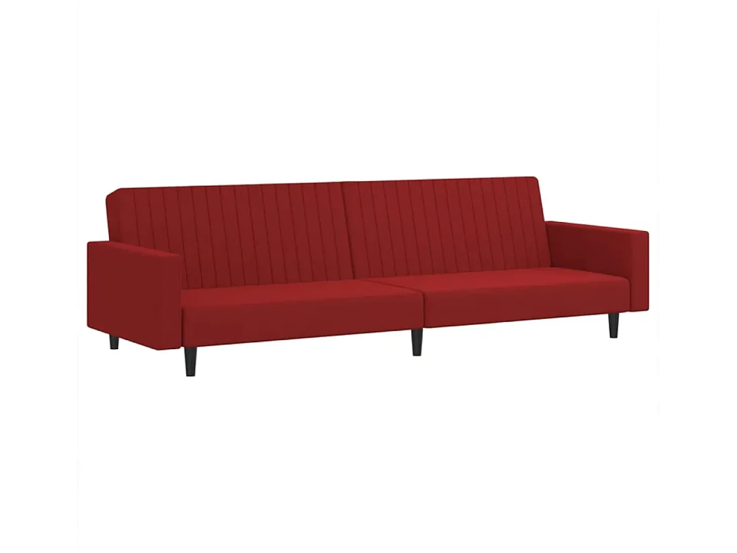 Sofá-cama de 2 lugares veludo vermelho tinto PT329052