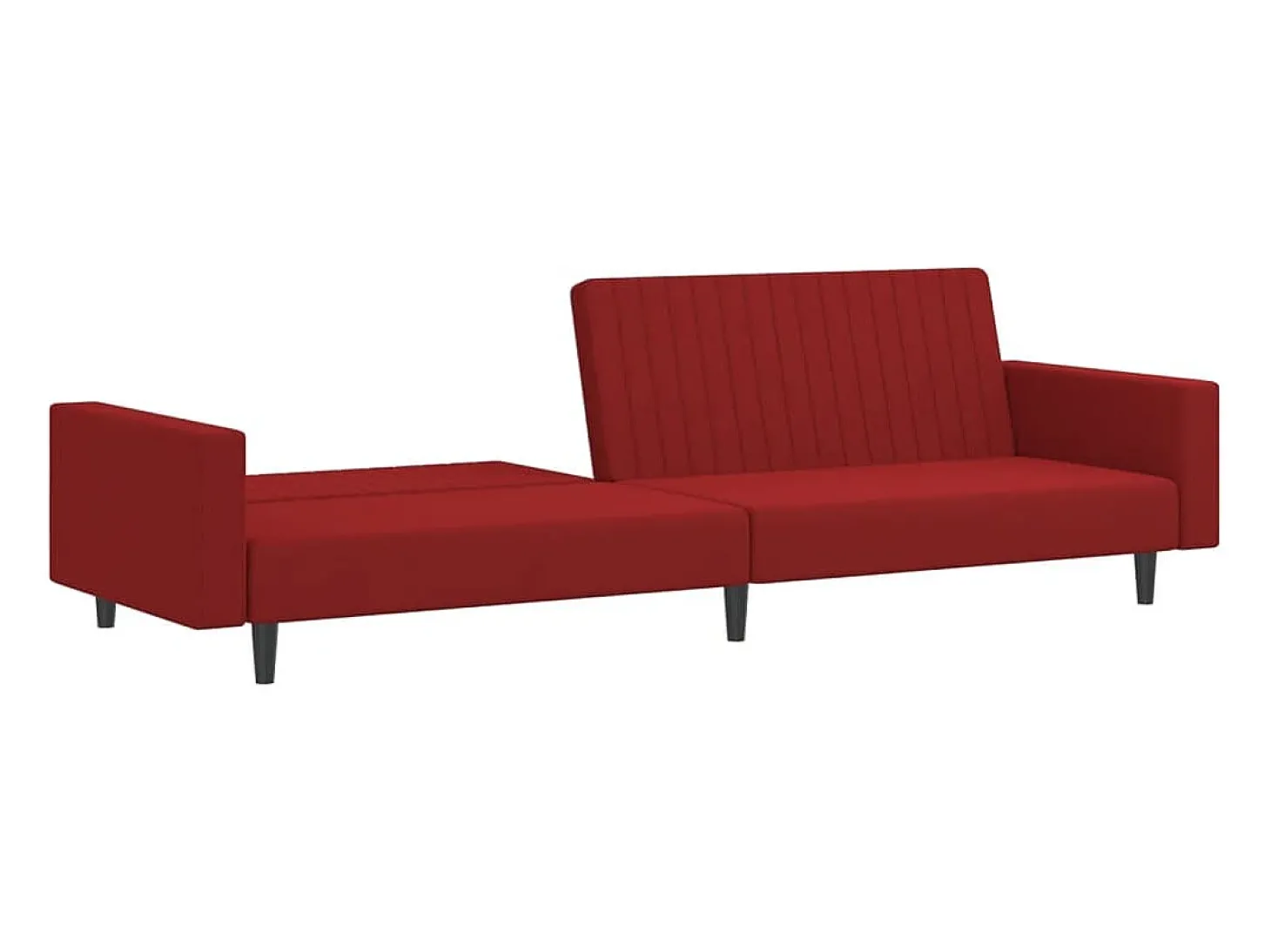 Sofá-cama de 2 lugares veludo vermelho tinto PT329052