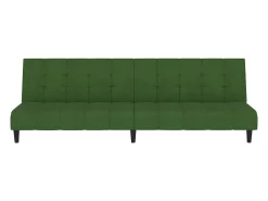 Sofá-cama de 2 lugares veludo verde-escuro PT975031