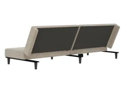 Sofá-cama de 2 lugares veludo cinzento-claro
