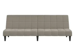 Sofá-cama de 2 lugares veludo cinzento-claro PT547154