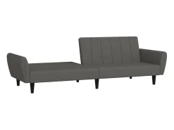 Sofá-cama de 2 lugares veludo cinzento-escuro
