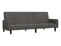 Sofá-cama de 2 lugares veludo cinzento-escuro PT699887