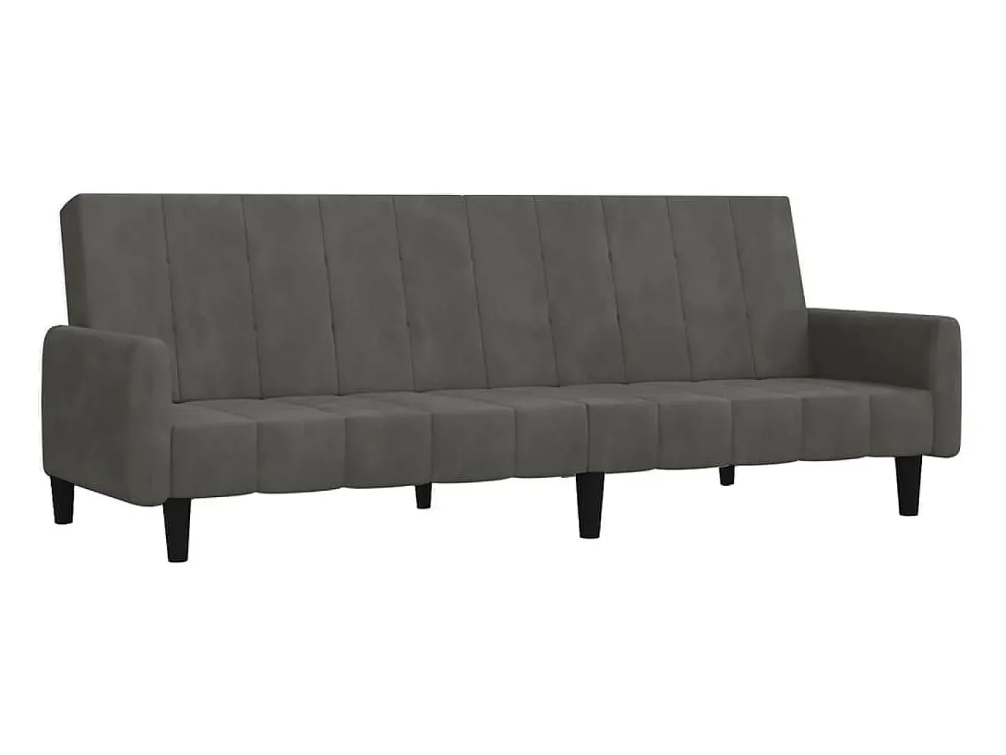 Sofá-cama de 2 lugares veludo cinzento-escuro PT699887