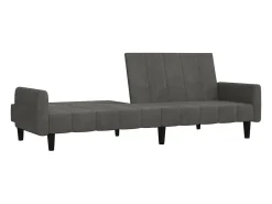 Sofá-cama de 2 lugares veludo cinzento-escuro PT699887