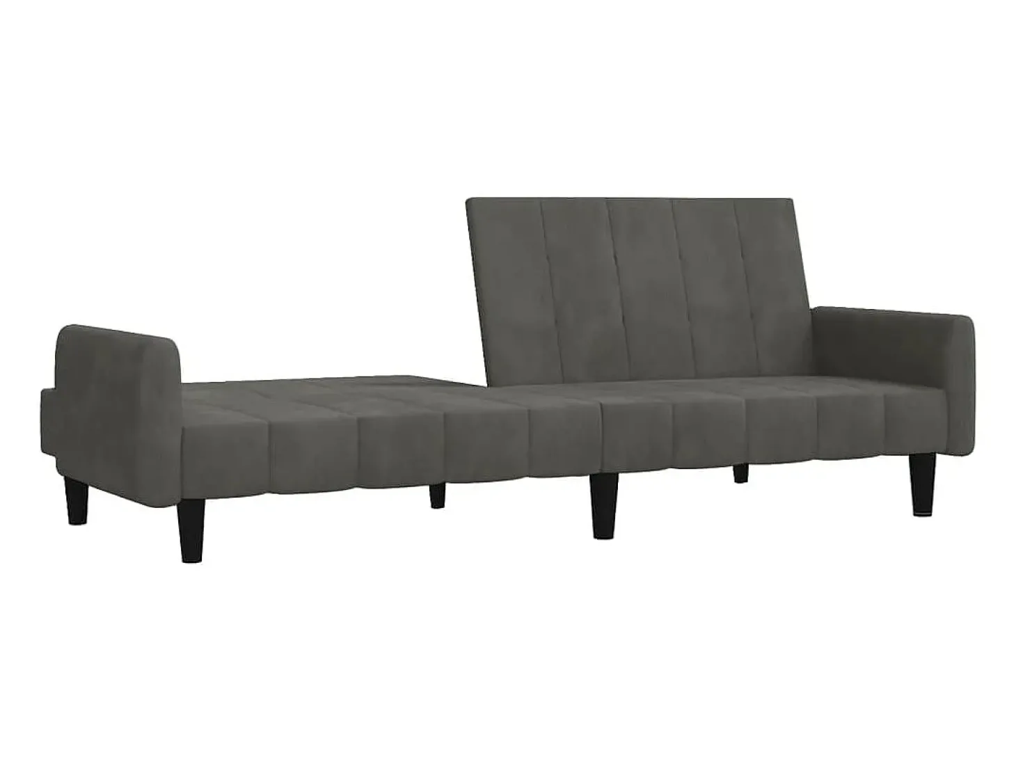 Sofá-cama de 2 lugares veludo cinzento-escuro PT699887