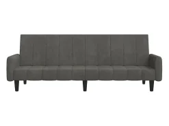 Sofá-cama de 2 lugares veludo cinzento-escuro PT699887
