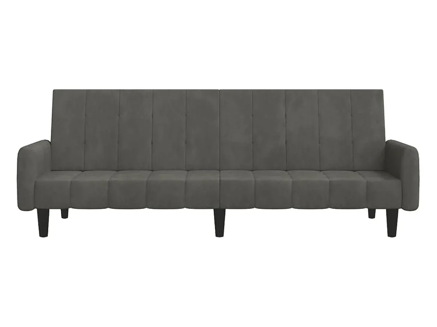 Sofá-cama de 2 lugares veludo cinzento-escuro PT699887