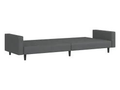 Sofá-cama de 2 lugares veludo cinzento-escuro