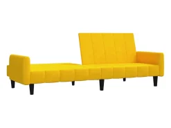 Sofá-cama de 2 lugares veludo amarelo PT581153