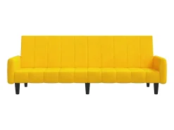 Sofá-cama de 2 lugares veludo amarelo PT581153