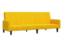Sofá-cama de 2 lugares veludo amarelo PT581153