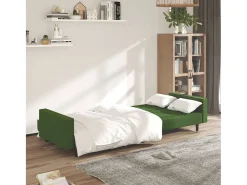 Sofá-cama de 2 lugares veludo verde-escuro PT641768