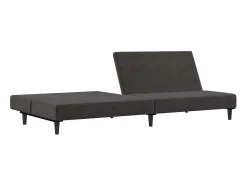 Sofá-cama de 2 lugares veludo cinzento-escuro PT461915