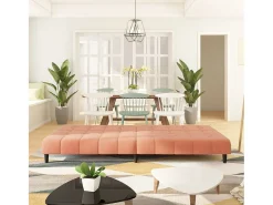 Sofá-cama de 2 lugares veludo rosa PT311737