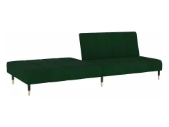 Sofá-cama de 2 lugares veludo verde-escuro PT233518