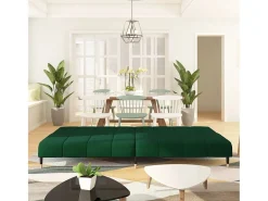 Sofá-cama de 2 lugares veludo verde-escuro PT233518