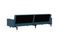 Sofá-cama de 2 lugares veludo azul