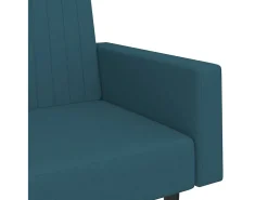 Sofá-cama de 2 lugares veludo azul